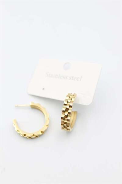 toyigoo Serrated Hoop Earrings - Gold