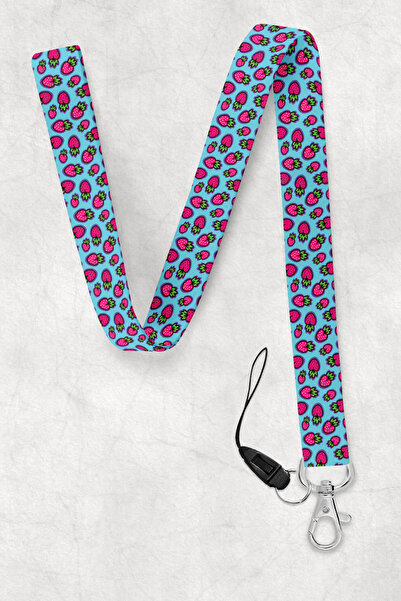 BUEMİ Strawberries Neck Strap, Neck Strap Lanyard, Card and Phone Holder - Ba...