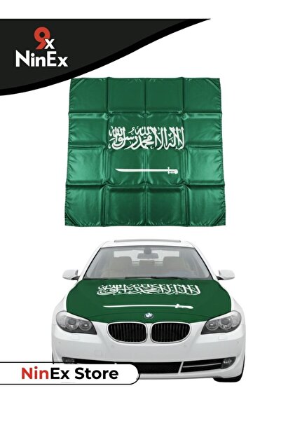 Premium لفّ غطاء محرك السيارة بتصميم العلم الأخضر بمناسبة اليوم الوطني السعودي