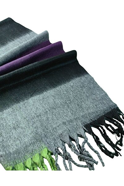 mim eşarp Thick Winter Patterned Soft Textured Fringed Shawl – 50×185 cm