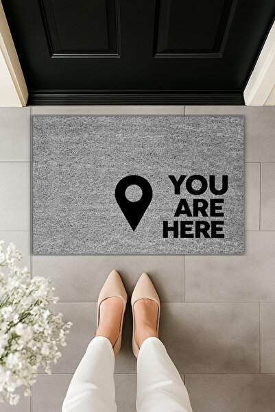 Dormot طباعة رقمية حديثة - YOU ARE HERE - سجادة - سجادة أمام الباب