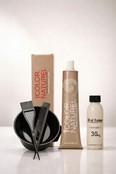 ICOLOR NATURAL COLOR NATUREL 7.18 Kumral Küllü Mat 100 ML + All Of 90 ml oksi...