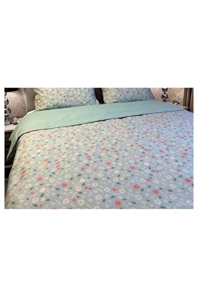 calinahome Mint Green Floral Duvet Cover