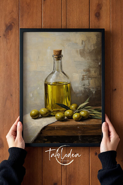 tablodea Tablou de bucătărie tematic cu măsline și ulei de măsline în stil vi...