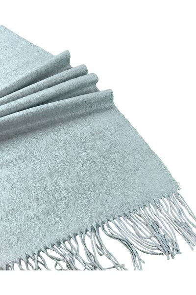 mim eşarp Thick Winter Plain Pattern Soft Textured Fringed Shawl – 50×185 cm