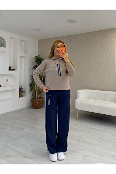 Trendingsize NAKIŞ DETAYLI MODAL KAPÜŞONLU EŞOFMAN TAKIMI