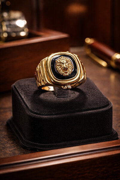 Utku Kuyumculuk 14 AYAR SAAT MODELİ ASLAN FİGÜRLÜ ALTIN YÜZÜK