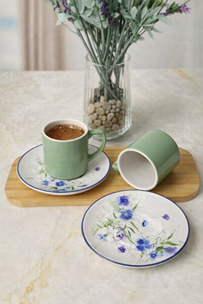 abenim İki kişilik kahve fincan takımı Yeşil 4 parça