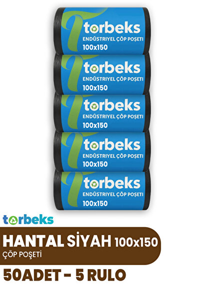 5 RULO - 50 ADET HANTAL Boy Endüstriyel Çöp Poşeti - 100x150 Çöp Torbası - Ekstra Kaliteli