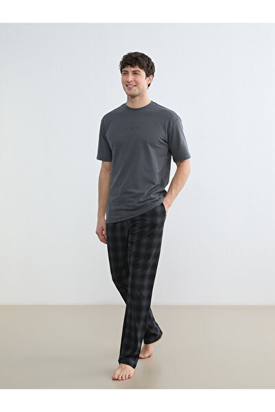 LC Waikiki Pantaloni de pijama pentru bărbați în carouri, model standard, sez...