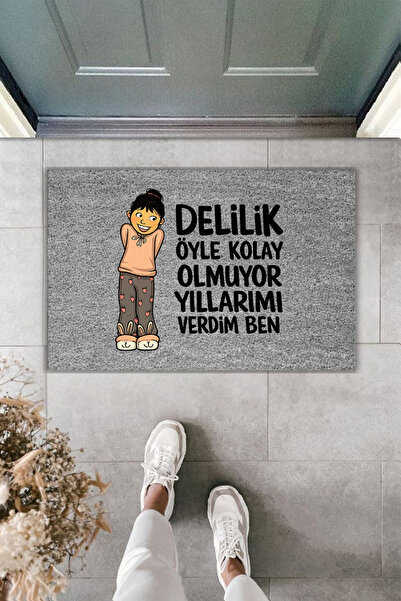 Rugmood Modern Digital Printing - Madness Is Not so Easy Written - Doormat