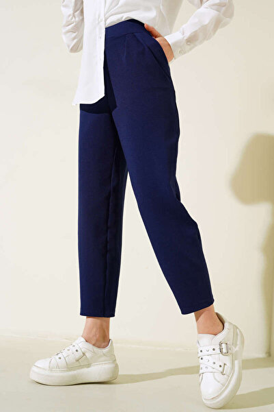 LUSHİGO Women's Buttoned Skinny Trousers