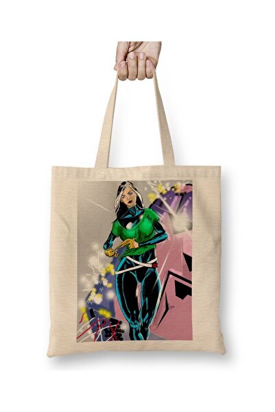 Toyaso Rogue Xmen White Tote Bag Long Handle Shopping Bag Beach Bag
