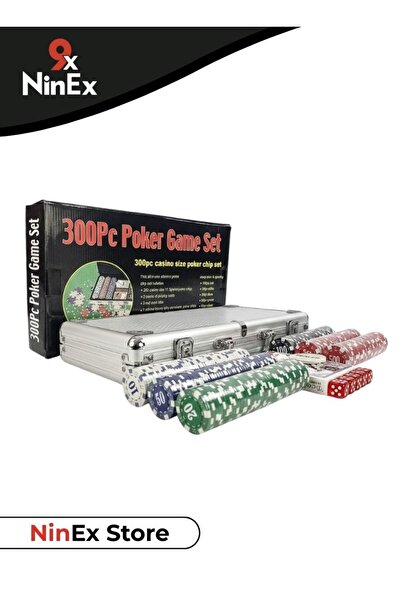 Premium مجموعة لعبة بوكر مكونة من 300 قطعة مع علبة ألومنيوم، رقائق كازينو، بط...