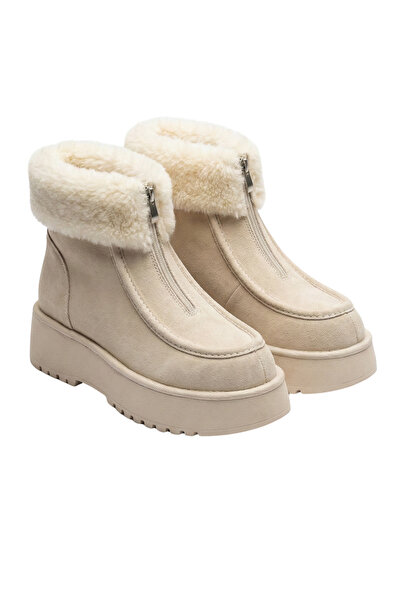 Barinoska Women's Suede Platform Boots, Fur-Lined Ankle Zipper Winter Snow Bo...