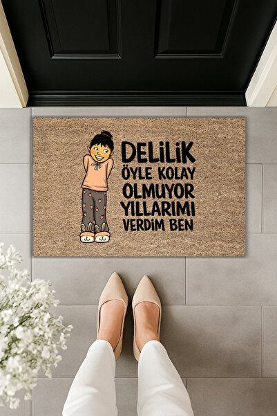 Dormot Modern Digital Printing - Madness Is Not so Easy Written - Doormat