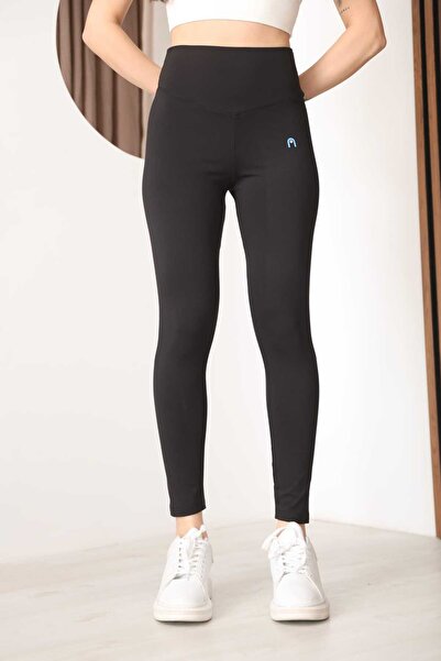 Arda Women's Black High Waist Shaping / Sculpting Fit Sports Leggings - Stret...