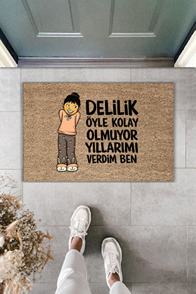 Rugmood Modern Digital Printing - Madness Is Not so Easy Written - Doormat