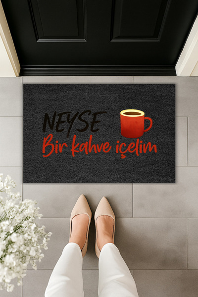 Dormot طباعة رقمية حديثة - ماذا أذاكنا نشرب قهوة - سجادة أمام الباب