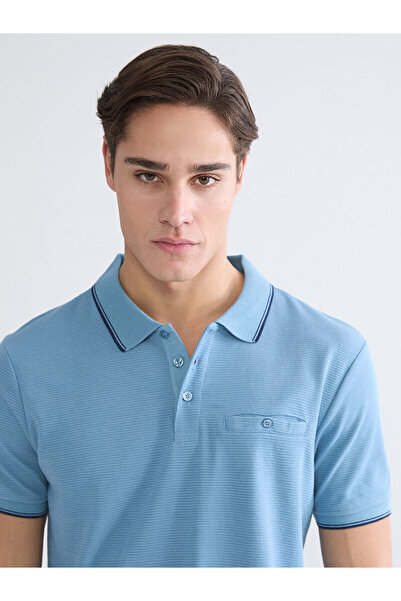 LC Waikiki Tricou texturat pentru bărbați cu guler polo clasic LCWAIKIKI