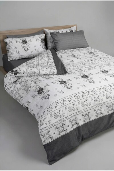 serelya Σετ Παπλωματοθήκης Διπλό - Μποέμικο σχέδιο - Με ελαστικό σεντόνι - Ύφ...