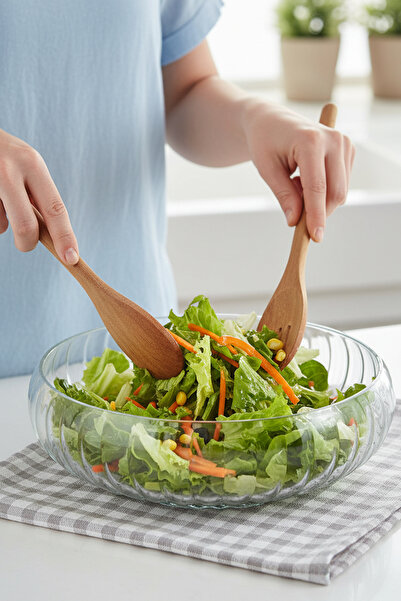 KHAKMA Home 24 cm Crystal Cut Glass Fruit Bowl and Salad Bowl - Stylish Prese...