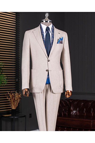 TerziAdemAltun بدلة بنطلون على الطراز الإيطالي s قصة ضيقة من فرو المنك T14174