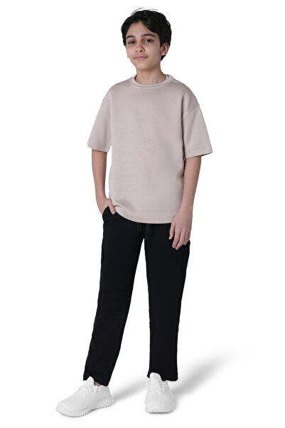 hendam تيشرت ولادي لون كريمي كاجوال كم قصير قماش مريح يومي