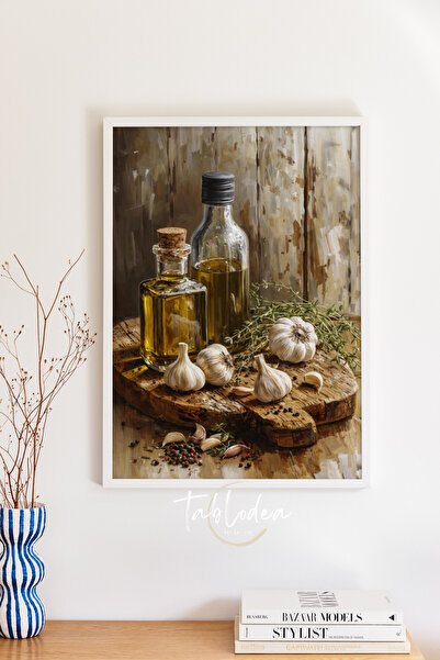 tablodea Tablou rustic de bucătărie cu tematică vintage cu ulei de măsline TD...