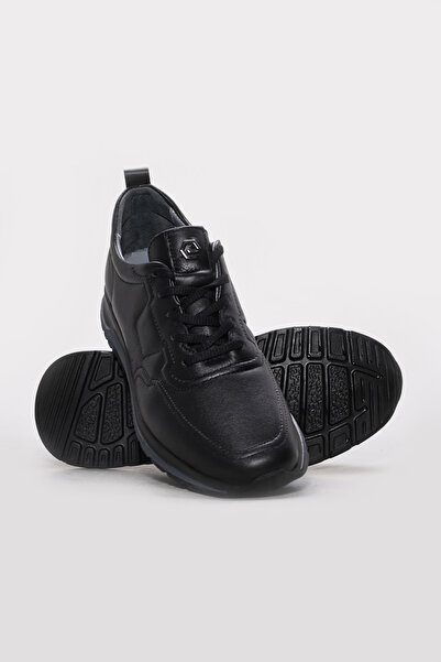 Ayakkabıhane Genuine Leather Inside and Out Black Men's Casual Daily Shoes Ah...