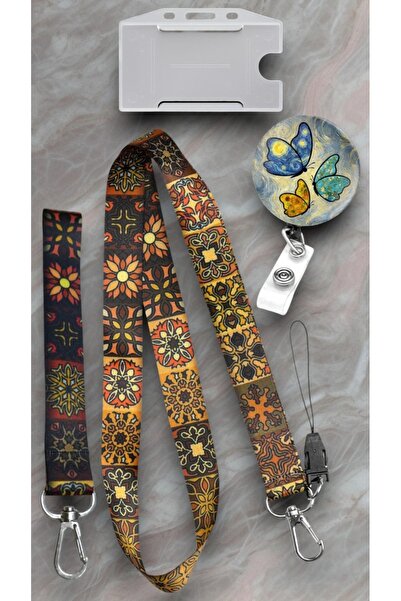 chic crazze Geleneksel Yöre Temalı Boyun Askı İpi Yaka Kartı Yoyo Kartlık Tel...