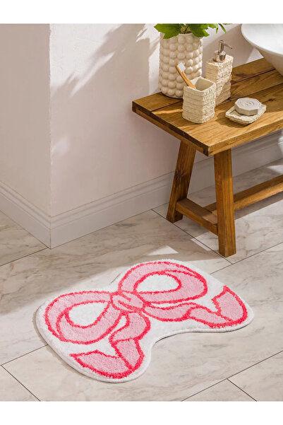 LC Waikiki Mixed Bow Figure Plush Bath Mat 50X80 cm