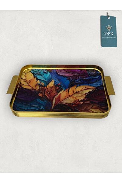 YNSK Luxury |   Nuchet |   Luxury Metal Tray, Decorative Presentation Tray, P...