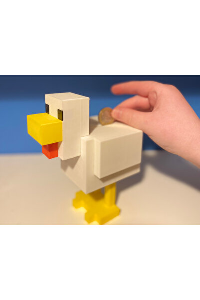 OKO DESİGN Minecraft Tavuk Figürü Kumbara (15cm) Dekor & Masaüstü Aksesuar