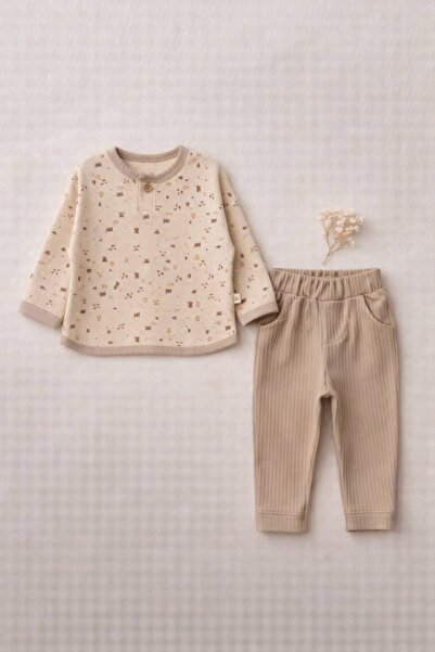 The Nest Kids Waffle Cozy Premium Organic Cotton Waffle Textured Beige Baby B...