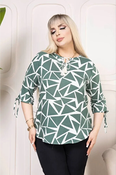 DRESSIFY WOMEN’S FASHION Patterned Tasseled Viscose Blouse Peter Pan collar S...