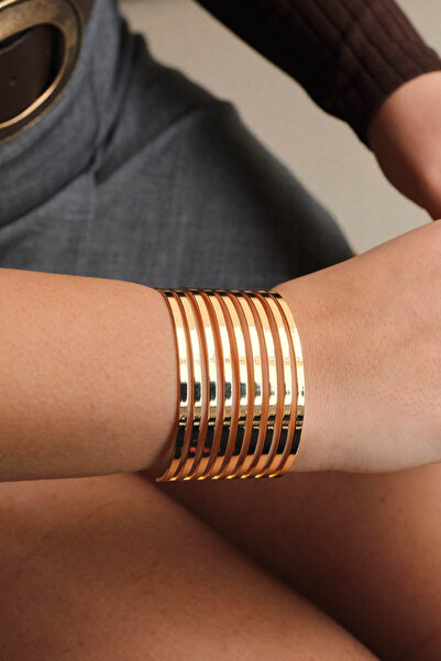 ByFlorya Jewelry Vip Ajda Bilezik Çoklu Metal Ajda Kelepçe Bileklik Free Size...