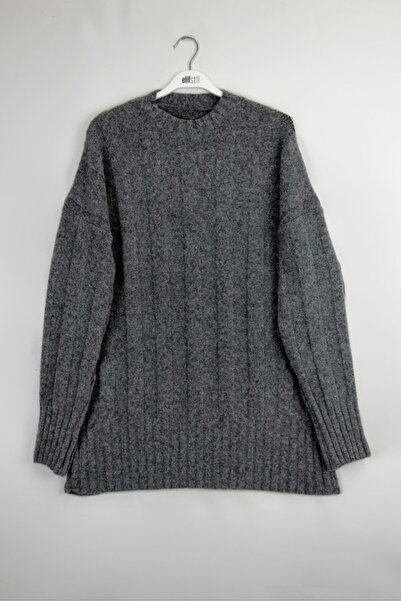 Safgiyim44 Wide Corded Fabric Knitwear Soft Tunic