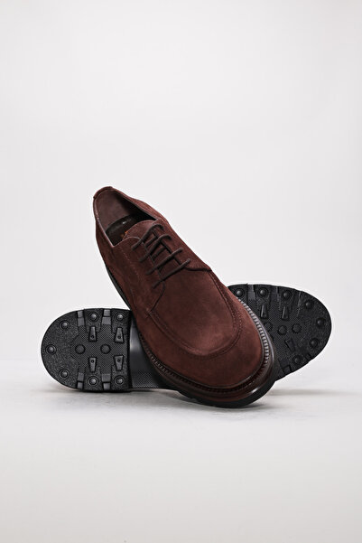 Ayakkabıhane Genuine Suede Leather Inside and Out Brown Men's Classic Shoes A...