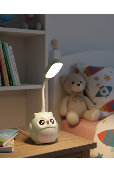 Home Baykuş Figürlü Masa Ve Gece Lambası Kablosuz Şarj Edilebilir
