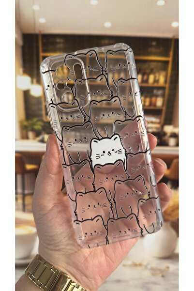 Vip Case Redmi Note 10 Compatible Manycat Patterned Transparent Shock-Absorbi...