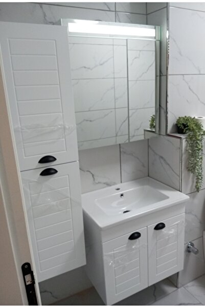 ERVA 65 cm mebran kapak mdf banyo dolabı takimi