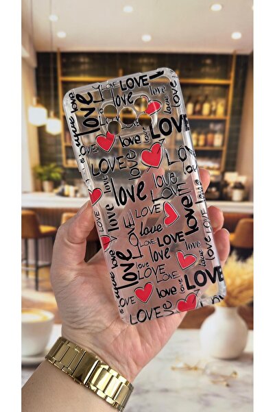 Vip Case Poco X3 Compatible Love Letter Pattern Transparent Shock-Absorbing C...