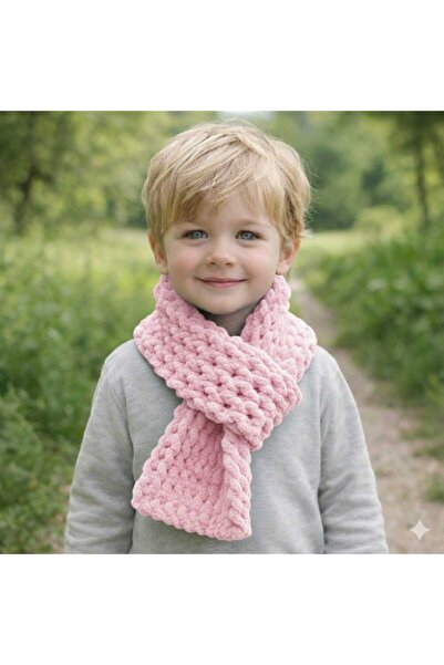 A&D HANDMADE Hand Knitted Puffy Plush Children's Scarf 15X150 cm