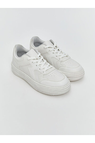 LC Waikiki Lcw Steps White Leather-Look Women's Sports Shoes