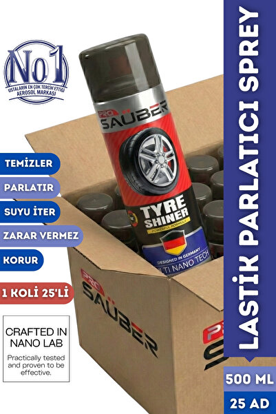 ProSaüber 25'li Koli Oto Lastik Parlatıcı Sprey - Su İtici & Toz Tutmayan Hız...