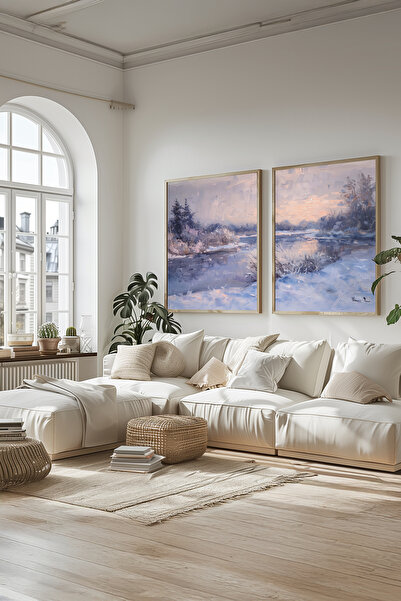 STARYUNA Set de pictură dublă cu efect de pictură în ulei, în tonuri pastelat...