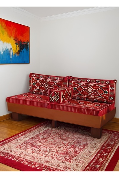 ademircan Şark köşesi takımı (SÜNGERLİ) 4 parça otantik salon balkon minder t...