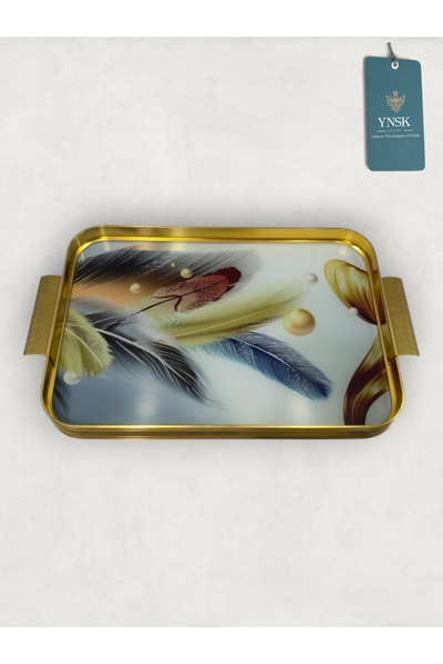 YNSK Luxury |   Nuchet |   Luxury Metal Tray, Decorative Presentation Tray, P...