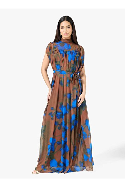 Generic Ira Dress with High Neck and Cape Sleeves